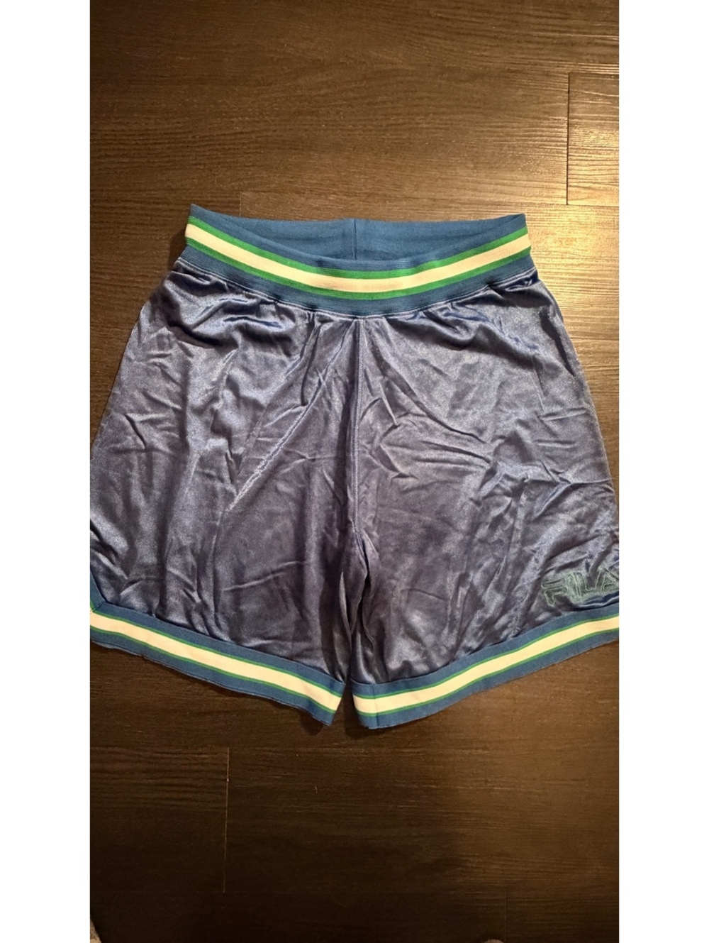 Vintage 80s Fila Shiny Nylon Striped Athletic Shorts